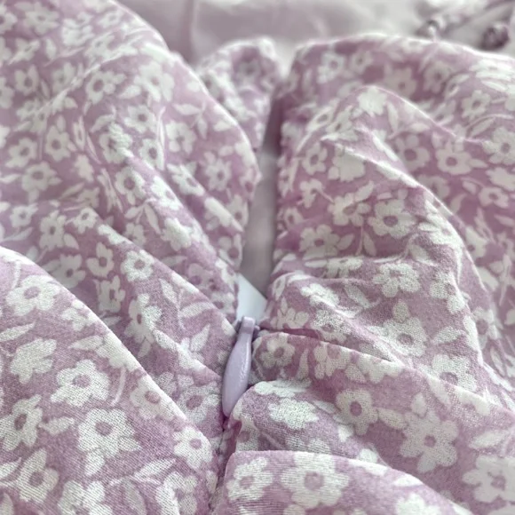 NWT Red Dress Boutique Purple Puff Sleeve Dress w/ Lace Up Open Back - Picture 13 of 16